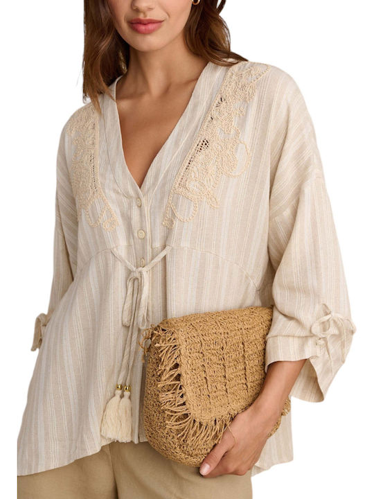 Straw Women's Bag Handbag Beige