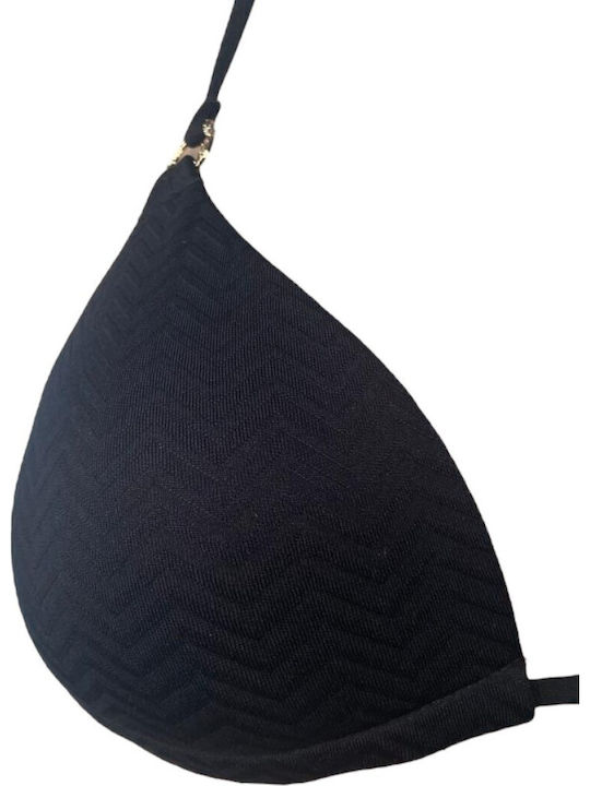 Padded Triangle Bikini Top Black