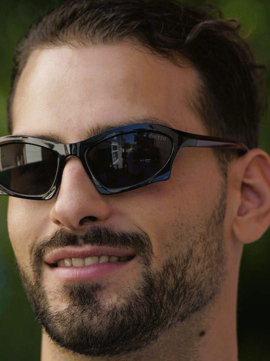 Ghetto Unisex Sunglasses with Black Frame and Black Lens K38260 Black