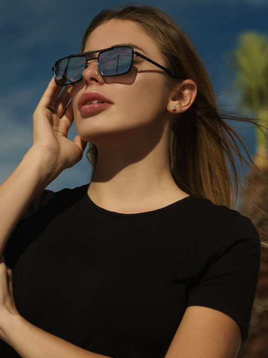 Ghetto Unisex Sonnenbrille mit Silber Gestell und Silber Spiegel Linse K39086BB silver