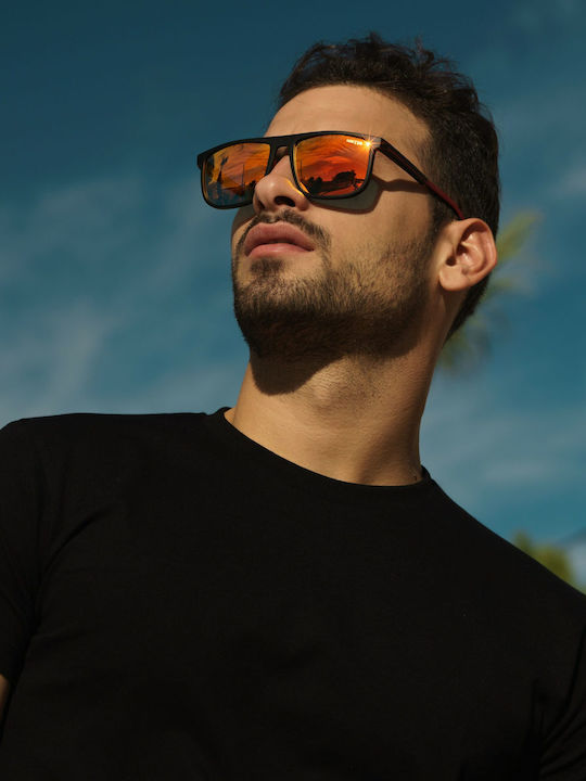 Ghetto Herren Sonnenbrille mit Silber Gestell und Silber Spiegel Linse K38189 SILVER