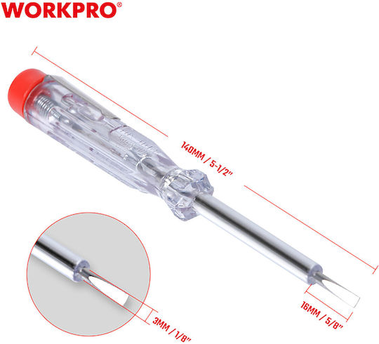 WorkPro Δοκιμαστικό Κατσαβίδι Καστάνιας με Μήκος 143mm