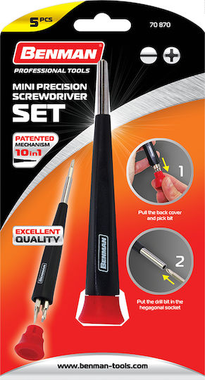 Benman Screwdriver Socket with 10 Interchangeable Tips