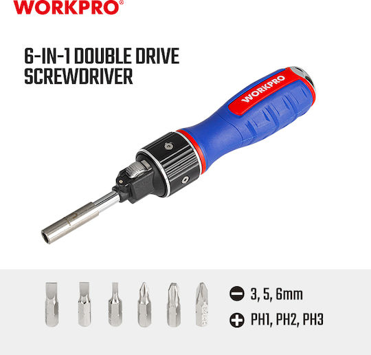 WorkPro Κατσαβίδι Καστάνιας με Μαγνητικές Εναλλασσόμενες Μύτες