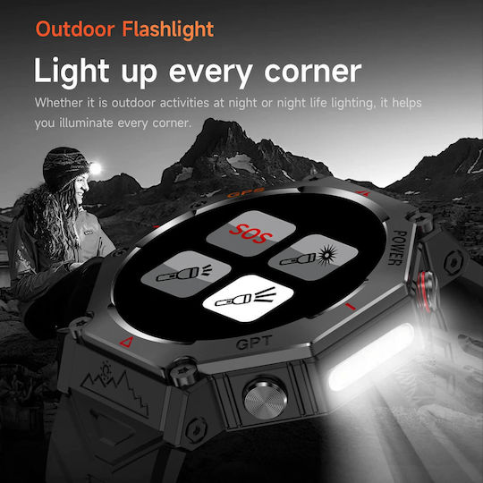 Smartwatch Microwear Kc91 Black Camo Silicone