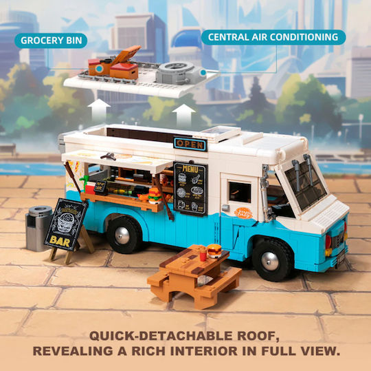 Pantasy Retro Food Truck Building Blocks for 6+ Years 2010 Pieces