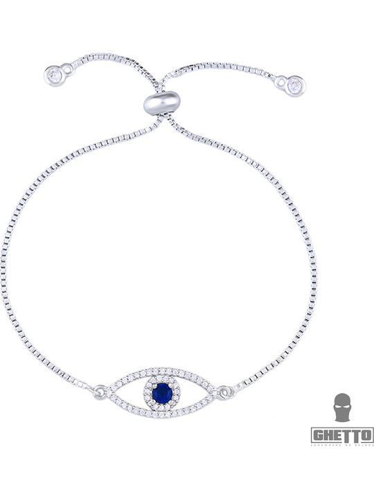 Ghetto Women's Bracelet with design Eye made of Silver