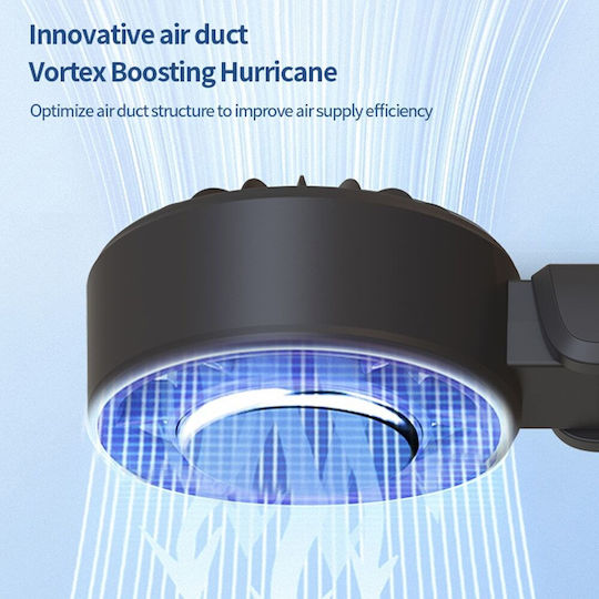 Techsuit Handheld Fan Premium Mini A10 Digital Led Display Rechargeable Usb-c Port 100 Wind Speeds 5400rpm Black