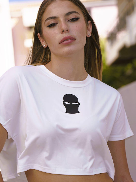 Women's Crop Top Short Sleeve White