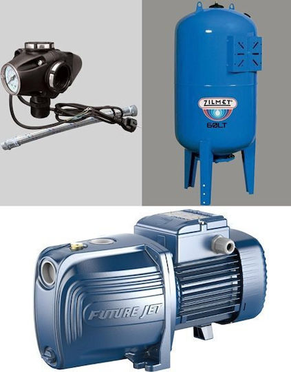 Pedrollo MONTARE JSWm 2AX + Cu o singură fază Pompa de presiune pentru apă cu rezervor Comerț electronic de 60lt litri 1.25hp