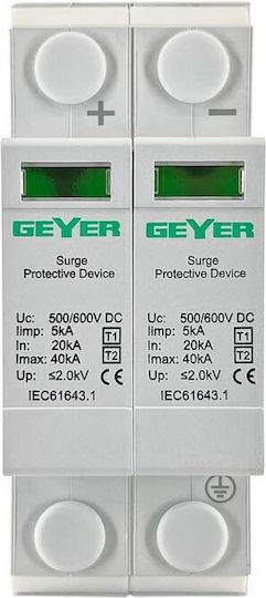 Geyer 2-Poles Inspired T2 / T1 Panel Lightning Protection 40kA
