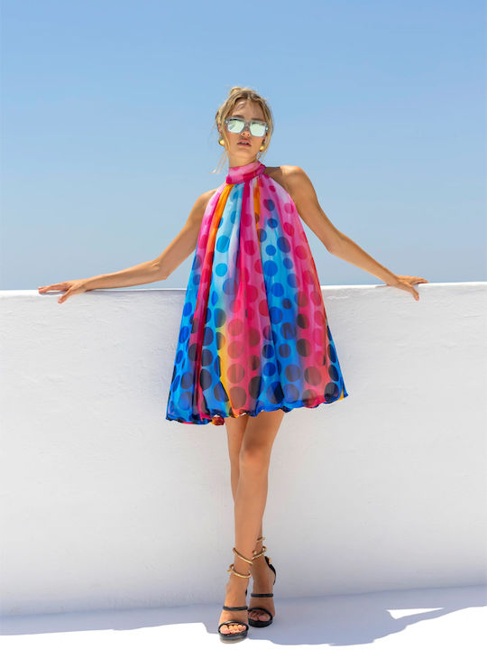 Sommer Mini Abend Damenkleid Polka Dot