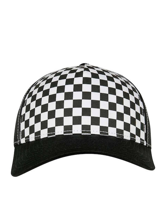 Flexfit Unisex Checkerboard Retro Trucker 6506cb Black White Μαύρο Λευκό