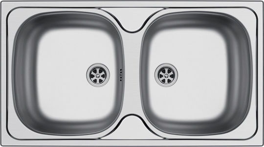 Maidtec Bradford 2B Ένθετος Νεροχύτης Inox Σατινέ Μ78xΠ43.5cm Ασημί