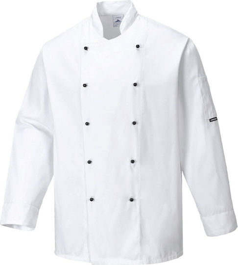 Portwest Chef Jacket Unisex White with Long Sleeve