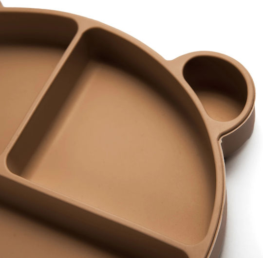 Kidnort Baby Food Plate made of Silicone Brown