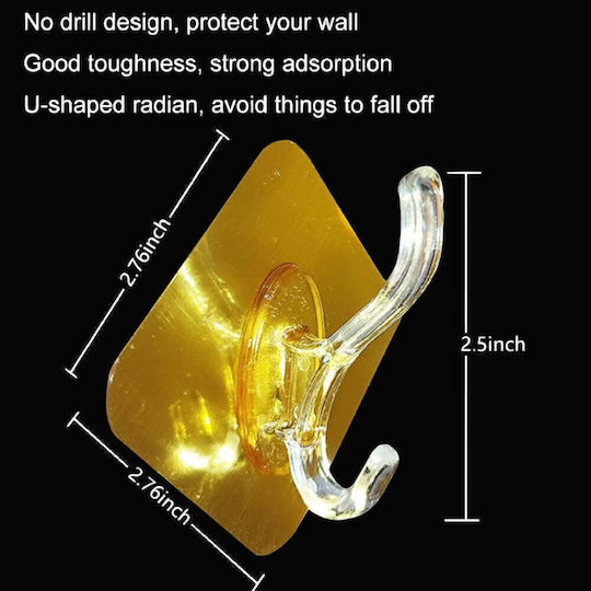 Adhesive Wall Hooks Set 4 Pieces 11kzn10