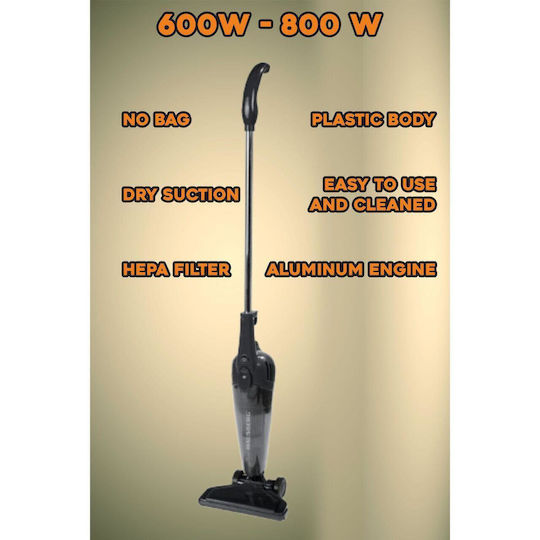 Hausberg Electrică Aspirator 2 în 1 Stick & De Mână 600W Neagră HB2025NG