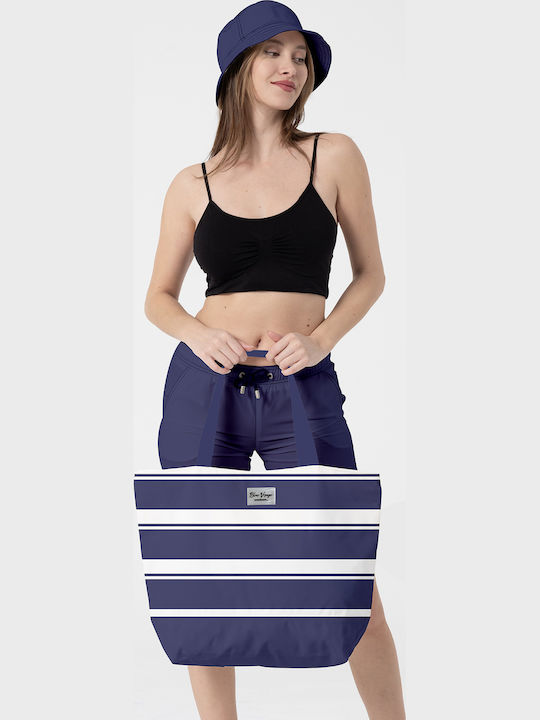 Miami Beach Geantă De Plajă Din Material Textil Albastră