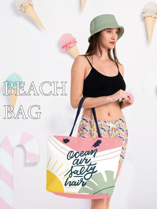 Miami Beach Υφασμάτινη Τσάντα Θαλάσσης Κόκκινη