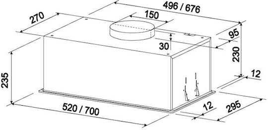 Tornado Sensor Module 1200 Mecanism de Absorbție Recirculare 70cm Alb