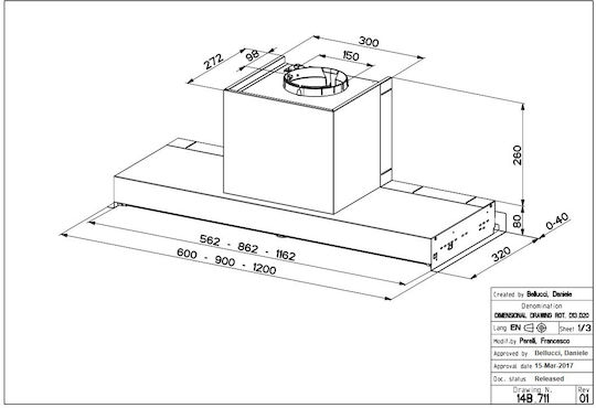 Faber In-Nova Comfort X A60 Μηχανισμός Απορρόφησης 60cm Inox