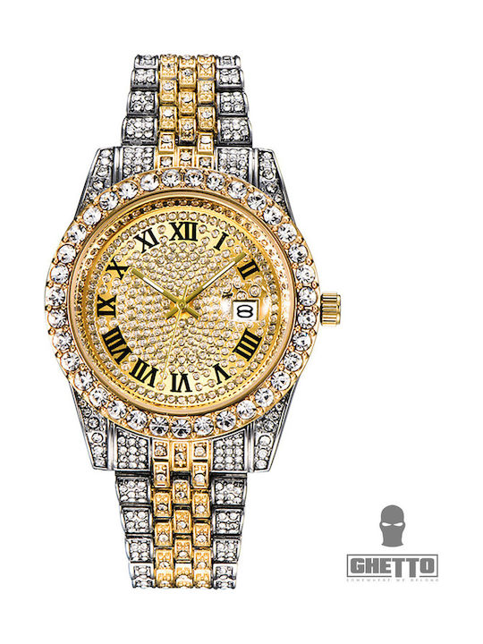 Ghetto Women's Watch with Silver Metal Bracelet