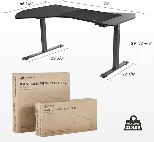 Desk Wooden Gray 141.2x177.8x121.9cm