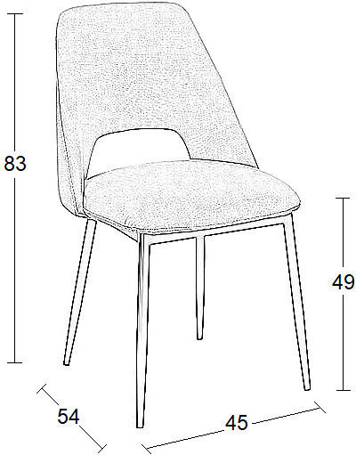 Madison Dining Room Fabric Chair Beige 44x54x83cm