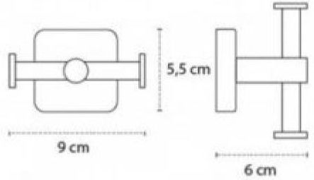 Karag Quattro Double Bathroom Hook With Screws 9x5.5cm Inox Silver