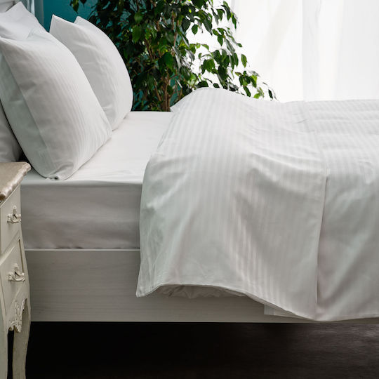 Charalambidis Textiles Duvet Cover Single 160x240 Stripe White