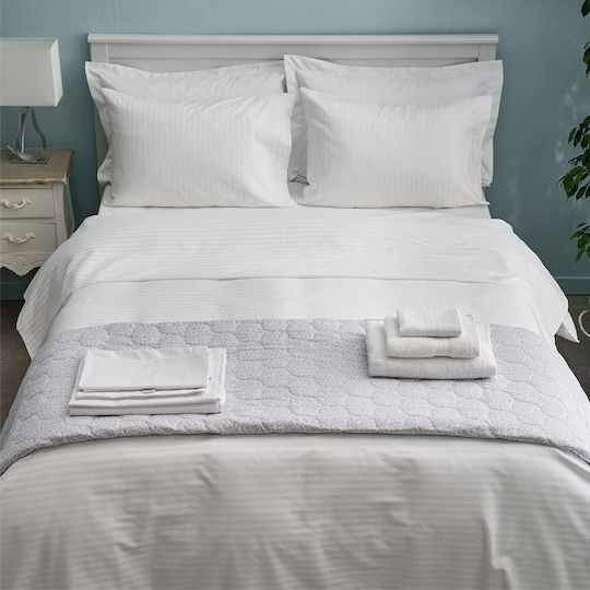 Charalambidis Textiles Duvet Cover Single 160x240 Stripe White