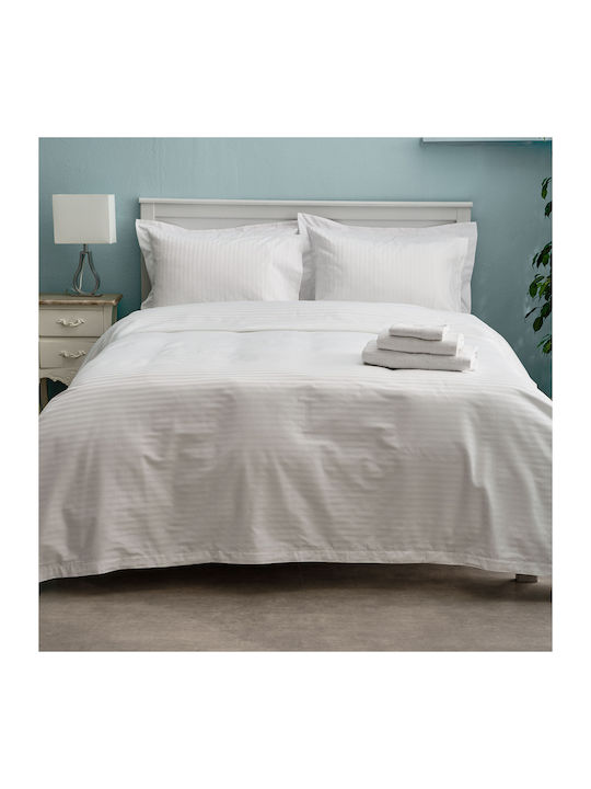 Charalambidis Textiles Duvet Cover Single 160x240 Stripe White