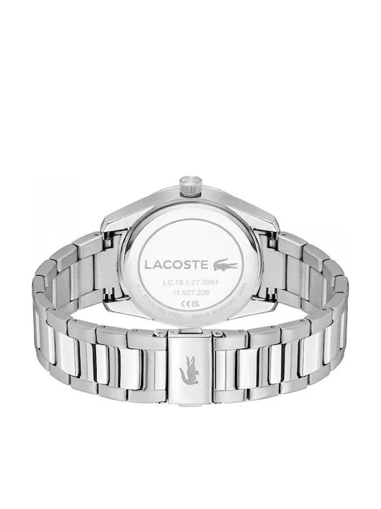 Lacoste Boston Ανδρικό Ρολόι Μπαταρίας με Ασημί Μεταλλικό Μπρασελέ