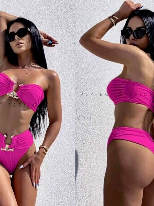 Bikini Set Brazil High Waist Pink M-64
