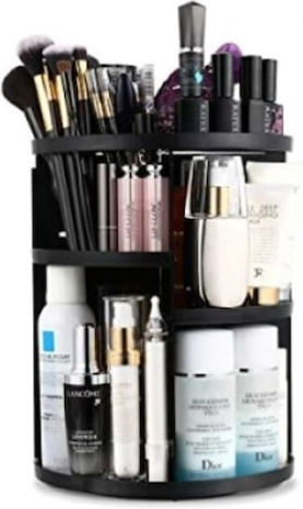 Stand Rotativ De Organizare Cosmetice Cu Niveluri Negru