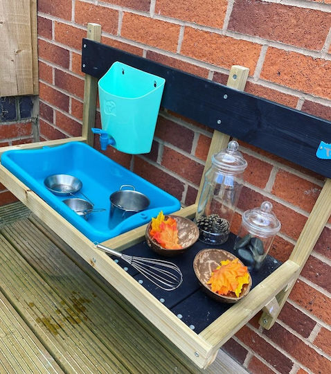 Mud Kitchen XL Large Wall Deluxe + Accessories Wooden Outdoor Playhouse
