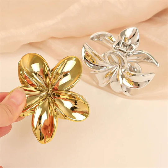 Hair Clips Claw Mirror Flower In Gold Silver 12 Pieces A16001