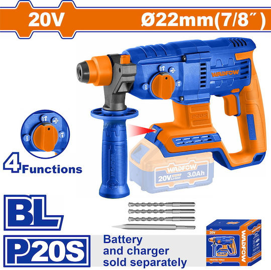 Wadfow Κρουστικό Σκαπτικό Πιστολέτο Μπαταρίας Brushless 20V Solo με Υποδοχή SDS Plus WLM15220