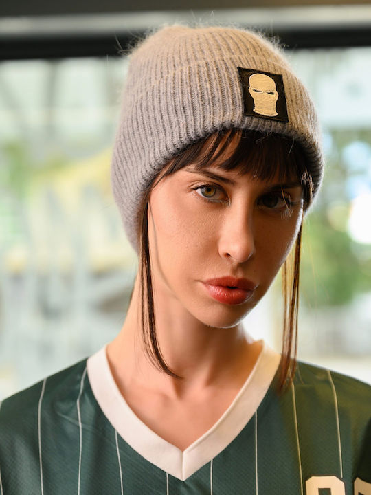 Beanie Unisex Σκούφος Πλεκτός σε Μαύρο χρώμα