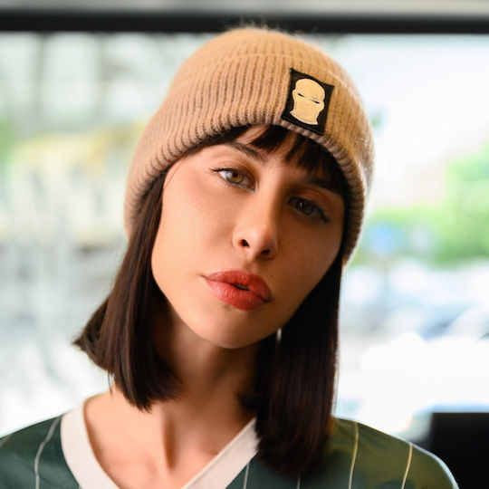 Beanie Unisex Σκούφος Πλεκτός σε Ροζ χρώμα
