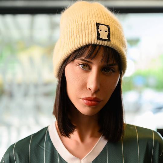 Beanie Unisex Σκούφος Πλεκτός σε Ροζ χρώμα