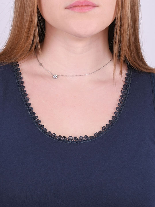 Ärmellos BLUE Damen T-Shirt
