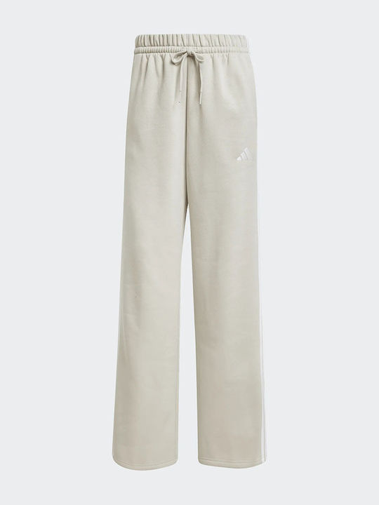 Essentials 3-Stripes Висока талия Долнище на анцуг с гума Ecru
