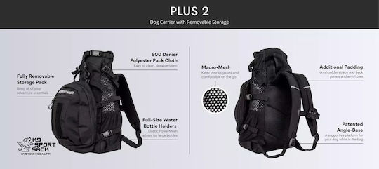 K9 Sport Sack Σακίδιο Πλάτης για Μεταφορά Σκύλου Γκρι