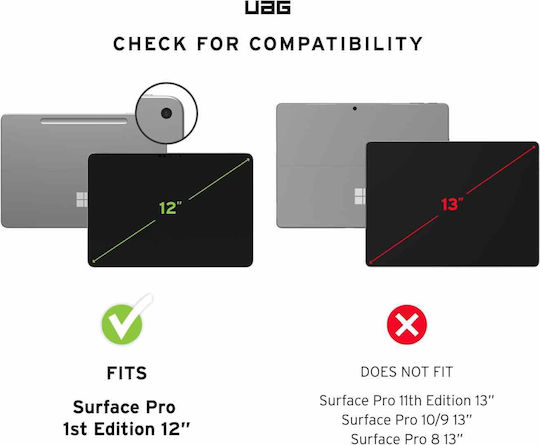 UAG Metropolis Se Back Cover Ανθεκτική με Πληκτρολόγιο Μαύρη (Microsoft Surface Pro 12" (1st - 2025))
