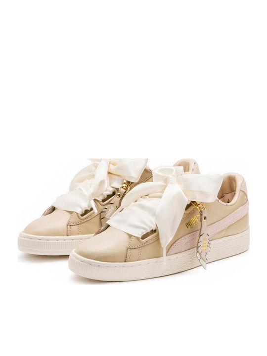 Basket Heart Coach Damen Flatforms Sneakers Beige