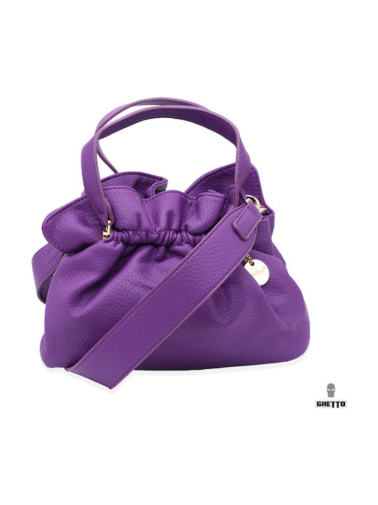 De piele Geantă de damă De mână Violet