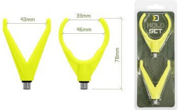 Delphin Holdset Rod Holder Set Fluorescent Yellow Front Back U V
