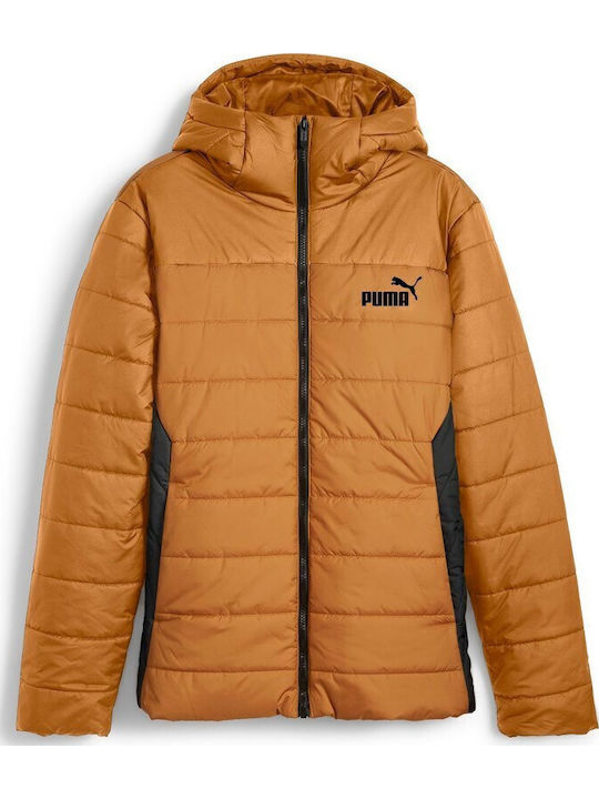 Essentials Μπουφάν Puffer Αδιάβροχο και Αντιανεμικό Πορτοκαλί